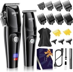 Professional Hair Clippers for Men Cordless Beard Trimmer with T-Blade Barber Ki - Picture 1 of 6