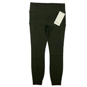 Lulululemon Damen-Leggings schnell & kostenlos HR dicht 24" *Fleece dunkeloliv - Größe L - Bild 1 von 6