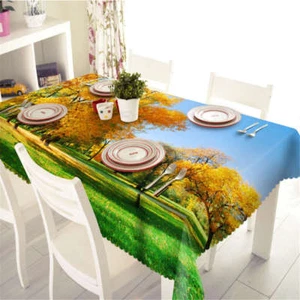 Full Tree Leaves 3D Tablecloth Table cover Cloth Rectangle Wedding Party Banquet - Picture 1 of 4