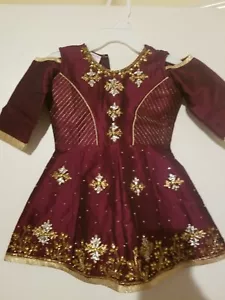 Kids Girls Salwar Kameez Anarkali Pakistani Indian Dress Size 16 Age 2-3. - Picture 1 of 3