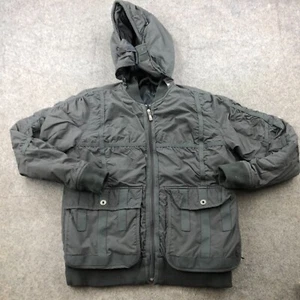 Fox Racing Utility Jacket Medium Gray Military Flight Inchon Helicopter Hooded - Picture 1 of 12
