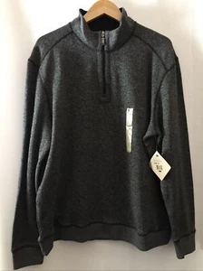 NWT Paradise Collection 1/2 Zip XL Cotton Gray Stretchy Mens Sweater Pullover - Picture 1 of 11