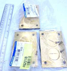 Thomas & Betts Lotto di 3 Steel City 2 Gang Floor Box Cover Asly Brass P 64 DU Nuovi - Foto 1 di 4
