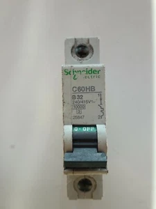 SCHNEIDER B32A C60HB SINGLE POLE CIRCUIT BREAKER - Picture 1 of 1