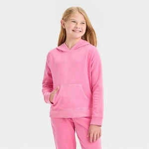 Cat & Jack Large (10/12) Mädchen Fleece Pullover Hoodie Altrosa Baumwollmischung - Bild 1 von 15