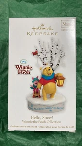 Hallmark Christmas Ornament (2011) Hello, Snow! • Pooh • Light and Sound - Picture 1 of 5