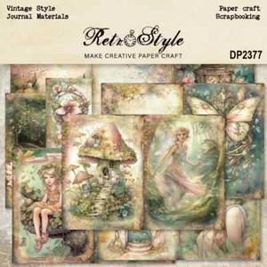 Fantasy Forest Fairies Mushroom House A5 Libro de recortes Tarjeta Diario Papel Artesanal - Imagen 1 de 5