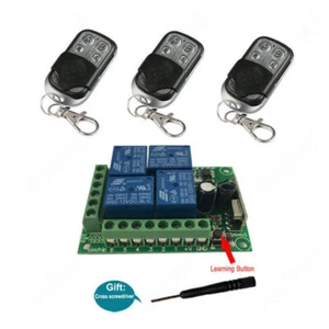433MHz 12V Wireless 4CH RF Receiver Module Remote Control Switch DIY Transmitter - Picture 1 of 20
