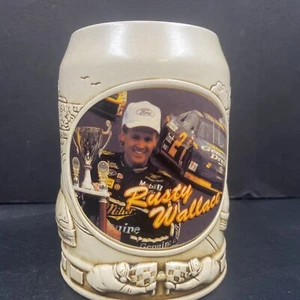 Taza de cerámica Rusty Wallace Miller genuina borrador Nascar Racing Beer Stein de colección - Imagen 1 de 8