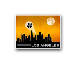 LA Los Angeles Kings Poster City Skyline Art Print Man Cave Decor 12x16"