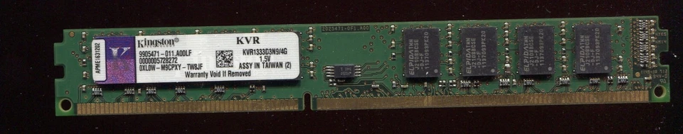 KINGSTON 4GB DDR3-1333 KVR1333D3N9/4G 1.5V Dimm - Image 1 of 1