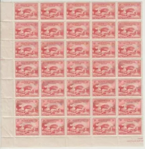 Stamps 2d red Sydney Harbour Bridge bottom left hand corner block of 35, MUH - Picture 1 of 2