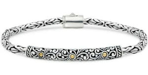 DEVATA Bali 18K Gold Sterling Silver 925 Borobudur Bracelet BYK6745TT S/7.0" - Picture 1 of 7