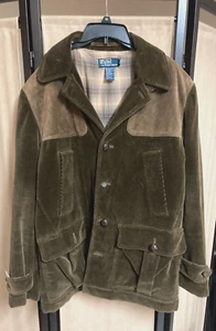 VTG POLO RALPH LAUREN CORDUROY JACKET MENS LARGE Norfolk Shooting Hunting SZ L - Picture 1 of 11