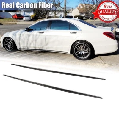 Labio de extensión de faldón lateral de fibra de carbono para Mercedes Benz W222 S550 Sport S63 S65 Foto 1 de 4