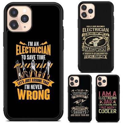 Hybrid Cover electrician quotes design For iPhone SE4 16E 12 13 14 15 16 Pro Max - Image 1 of 4