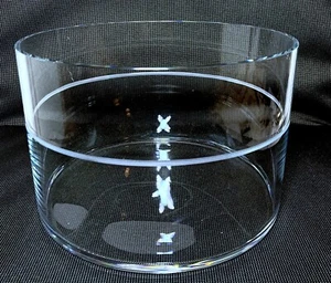 VERA WANG WEDGWOOD BANDE CRYSTAL CYLINDER BOWL VASE 8.5" x 6" #40024282 NEW NWT - Picture 1 of 9