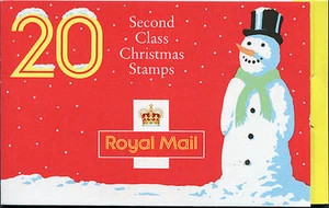 GB Barcode Stamp Booklet LX1 CHRISTMAS 1990 20 X 2ND CLASS STAMPS 17p MNH MINT - Picture 1 of 1