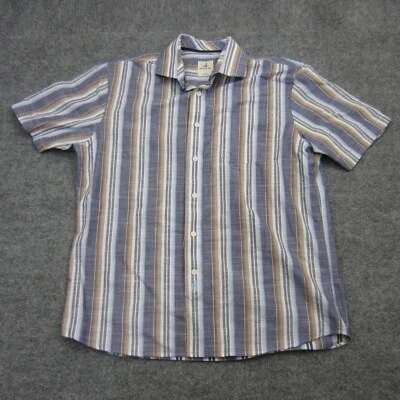 Camisa con botones Johnnie-O para hombre grande azul tostado manga corta para pasar el rato Foto 1 de 4