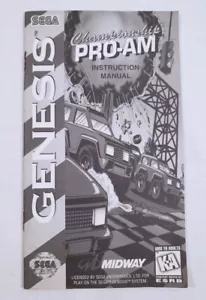 Championship Pro-AM Sega Genesis AUTHENTIC Instruction Manual Champ ProAM rc - Imagen 1 de 6