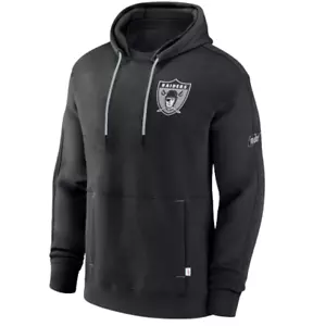 Nike Large Las Vegas Raiders Mens Black REWIND Fleece Pullover Hoodie -MSRP $100 - Picture 1 of 3