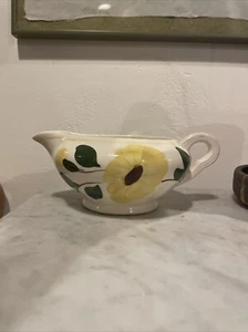 Blue Ridge Southern Pottery Gravy Boat "Ridge Daisy" Handpainted Yellow Green - Picture 1 of 2