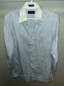 Nina Ricci Longsleeve Blue White Shirt Size 15/33 - Picture 1 of 12