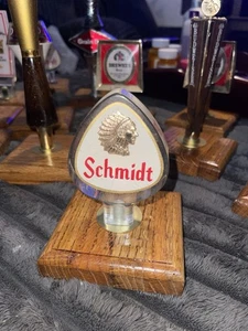 Vintage Schmidt Beer St. Paul, Minnesota Tap Marker Handle RARE BARWARE MOUNTED - Picture 1 of 8