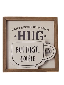 Table Home Decor - Coffee Theme - 2 Pieces - Wall Option - 5.91 x 5.91 Inches - Picture 1 of 7