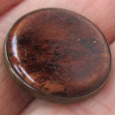 Cerámica Norwalk de 3/4" de 1800, loza esmaltada en botón chaleco de latón con Bkmk Foto 1 de 3