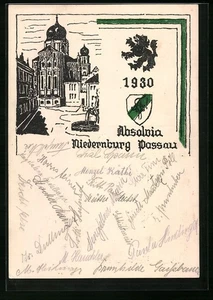 Künstler-AK Passau, Absolvia der Studenten des Klosters Niedernburg, 1930  - Picture 1 of 2