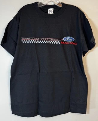 NASCAR Ford Racing Tee Shirt Men’s Large Black Vintage Y2K New In Package NWT - Image 1 of 4