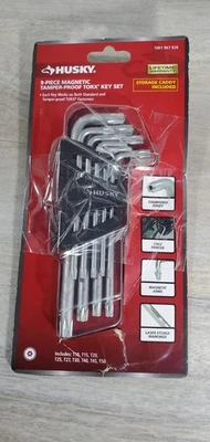 HUSKY 9-PIECE MAGNETIC TAMPER-PROOF TORX KEY SET WITH HOLDER - Image 1 of 3