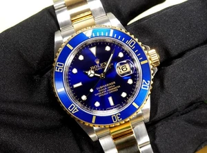 ROLEX 40mm SUBMARINER DATE 16613 REHAUT Acero Oro 2008 LC100 16613T JUEGO COMPLETO - Imagen 1 de 14