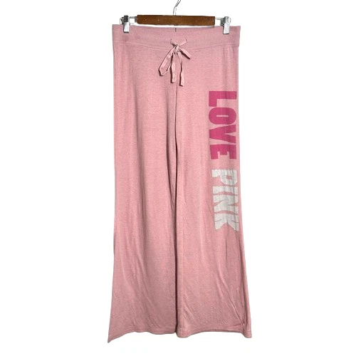 De Colección Y2K Victorias Secret Love Rosa Pantalones deportivos S Pierna ancha Salón Pijama Foto 1 de 4