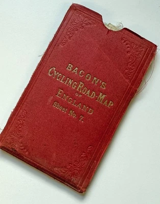 1892 Bacon's England Sheet 7 Map on silk, Cornwall, Devon, Cover split [33322] - Image 1 of 4