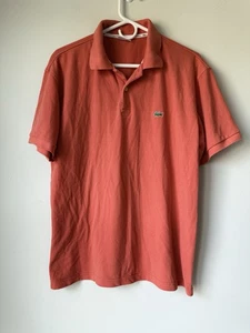 Vintage Lacoste Polo Shirt Mens Size XL 7 Orange Crocodile Cotton Logo - Picture 1 of 9