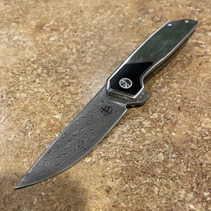 Begg Knives Diamici Folding Knife 3” G10 Damascus Steel Blade Micarta EDC BG015M - Picture 1 of 12