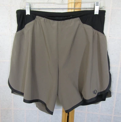 Pantalones cortos dobles de ciclismo Pearl Izumi negros/marrones-grises para mujer talla M Foto 1 de 4