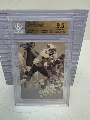 1998 Ultra Platinum Medallion Randy Moss RC #207P GEM MINT 10 - Image 1 of 4