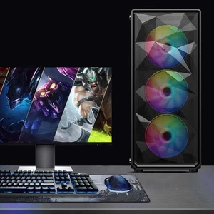 Side Transparent Gaming Computer Case E-Sports PC Tower For ATX/M-ATX/ITX_Q - Zdjęcie 1 z 14
