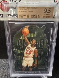 1996-97 Skybox Premium Golden Touch MICHAEL JORDAN #5 BGS 9.5 GEM MINT - Picture 1 of 2