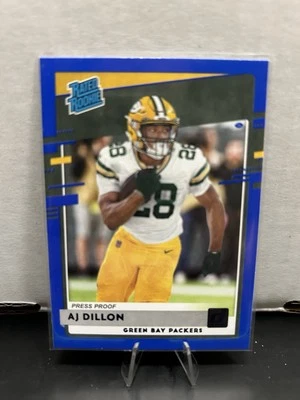 2020 Panini Donruss - Rated Rookie AJ Dillon #324 Press Proof Blue (RC) - Image 1 of 2