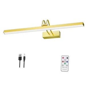 Rechargeable Picture Light Battery Operated, Remote Wireless 20 inches Brass - Picture 1 of 8