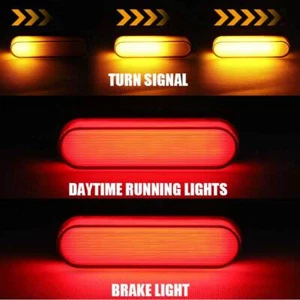 2X 4'' LED Tail Brake Turn Signal Light Side Marker Lamp Trailer Truck 12 24V - Picture 1 of 11