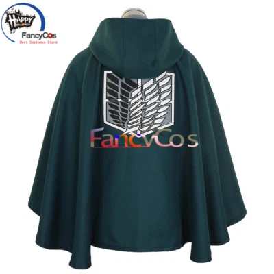 Fantasia cosplay Attack on Titan Survey Corps capa preta Eren Jaeger - Imagem 1 de 3