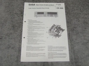 Schaltplan Service Manual für Cassetten Tape Deck SABA CD450 - Bild 1 von 1