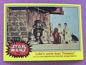 Topps 1977 Star Wars-Yellow Series #193 Luke's Uncle buys Threepio in N/MT Cond. - Picture 1 of 2