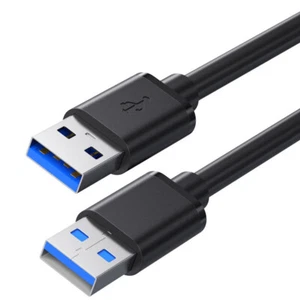USB 3.0 A Male to A Male Cable Data Transfer Super Speed Power Charger Metal 6FT - Photo 1/11
