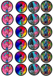 24 Muffin & Cupcake Aufleger Oblate - Fondant Trolls C1 - Bild 1 von 1